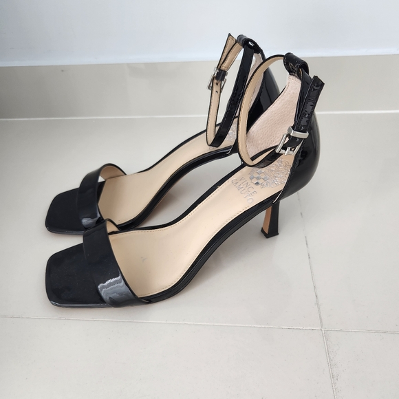 Vince Camuto Shoes - Vince Camuto Enella Black Patent Leather Heel Sandal  8 1/2